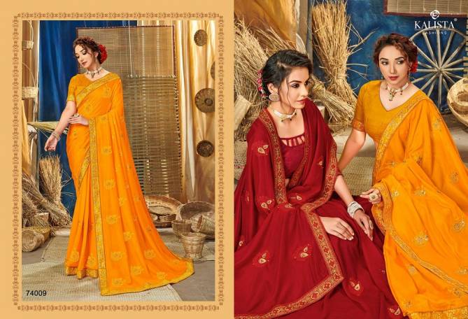 Kalista Mubarak 2  Latest Fancy  party wear  Silk  Designer Saree Collection